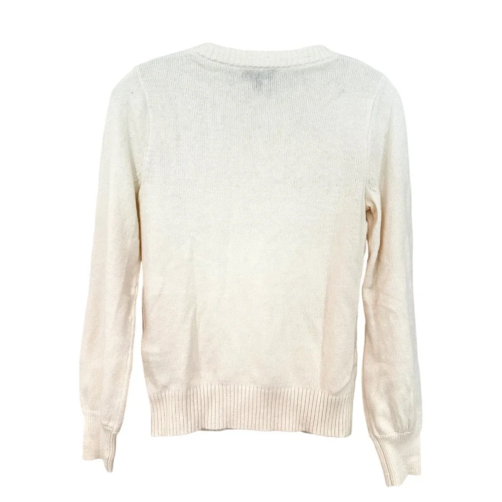 J. Crew Jeweled Buttons Wool Sweater Women's‎ XS Cream Christmas Holiday